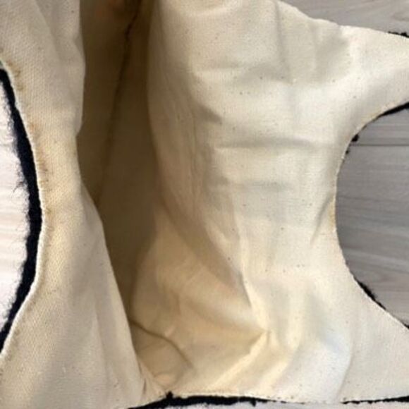 Handmade felted embroidered wool retro handbag with double ring handles. 60’s/70 - Picture 5 of 5